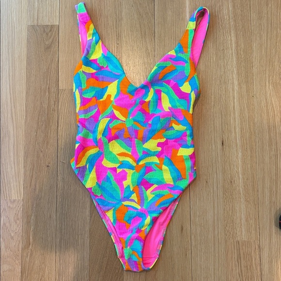 Show Me Your Mumu Bathing Suit Colorful Laguna Contour Scrunch Size NWOT Small - Picture 2 of 6